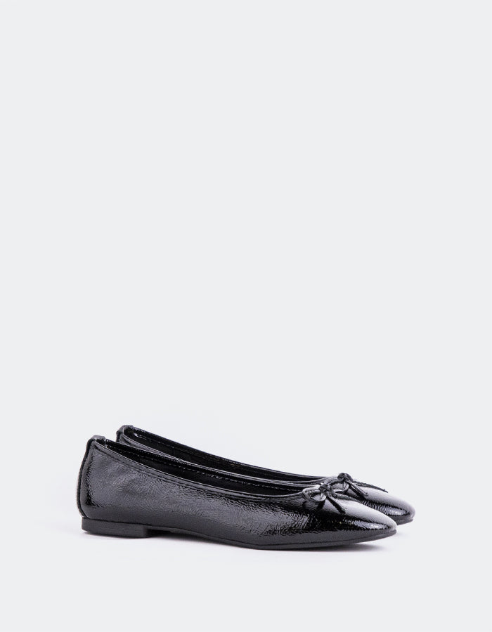 L'INTERVALLE Ramesses Women's Ballerina Flat Shoe Black Patent