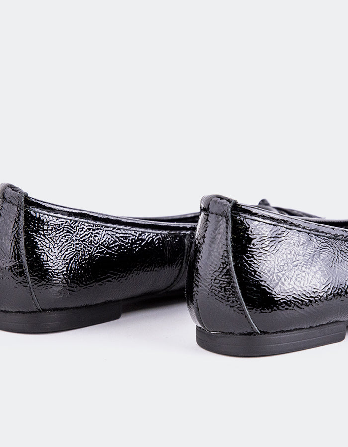 L'INTERVALLE Ramesses Women's Ballerina Flat Shoe Black Patent