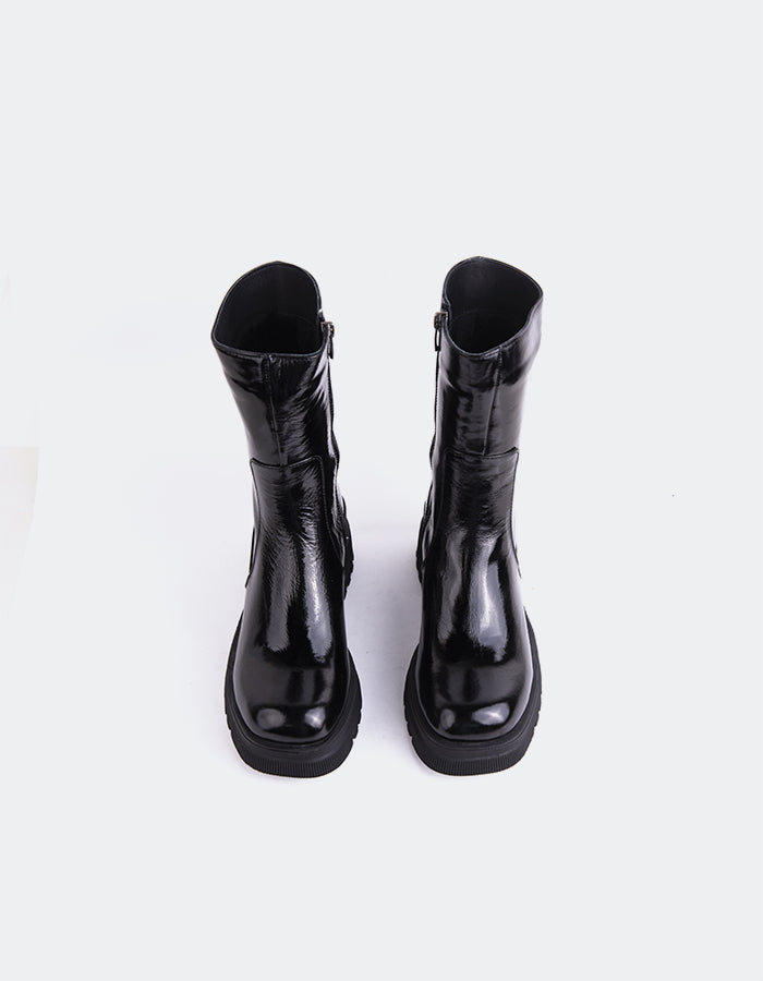 L'INTERVALLE Raphy Bottines pour femmes Noir Verni