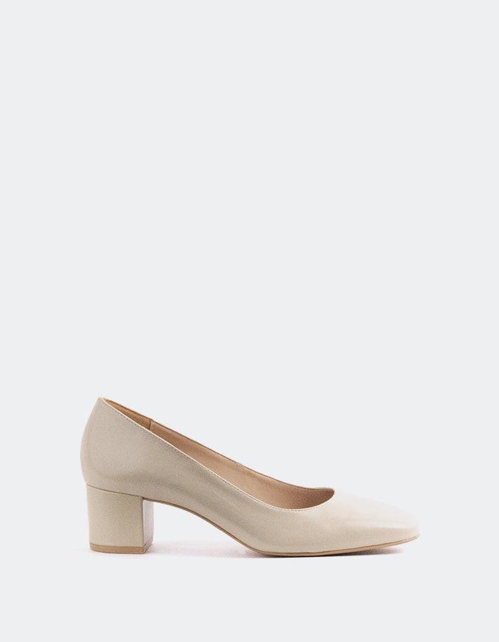 L'INTERVALLE Raynan Women's Shoe Mid Heel Pumps Beige Leather