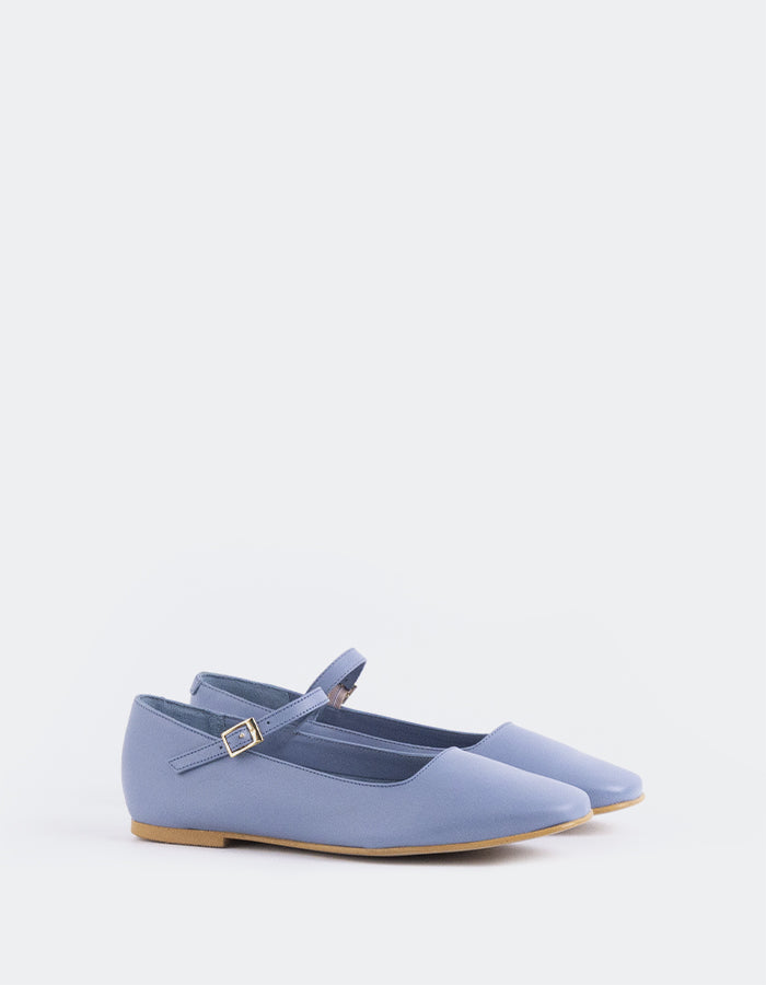 L'INTERVALLE Reubena Women's Mary Jane Shoes Blue Leather