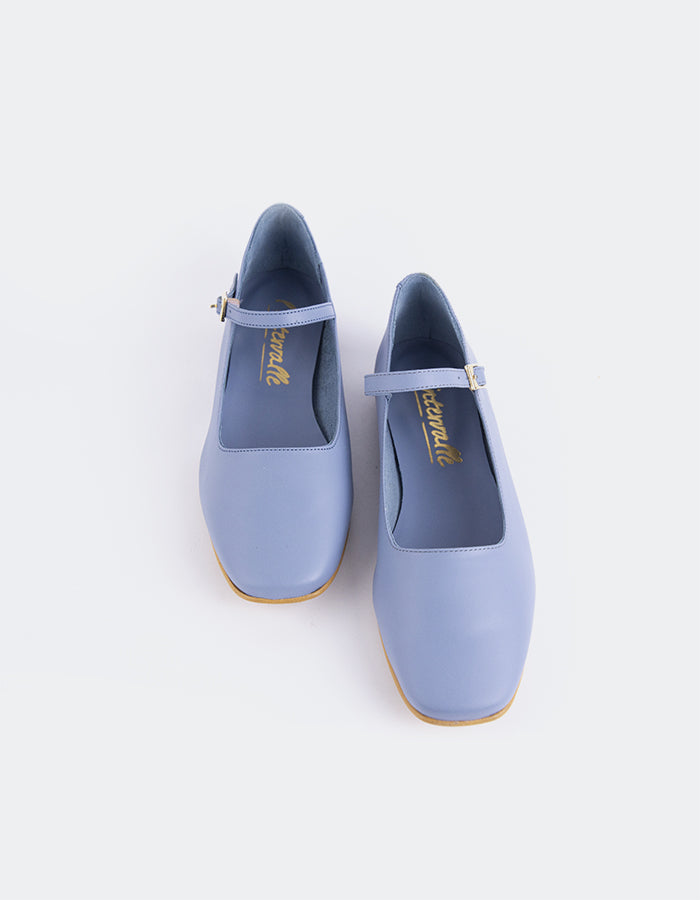 L'INTERVALLE Reubena Women's Mary Jane Shoes Blue Leather