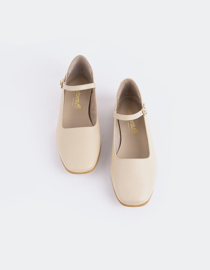 L'INTERVALLE Reubena Women's Mary Jane Shoes Nude Leather