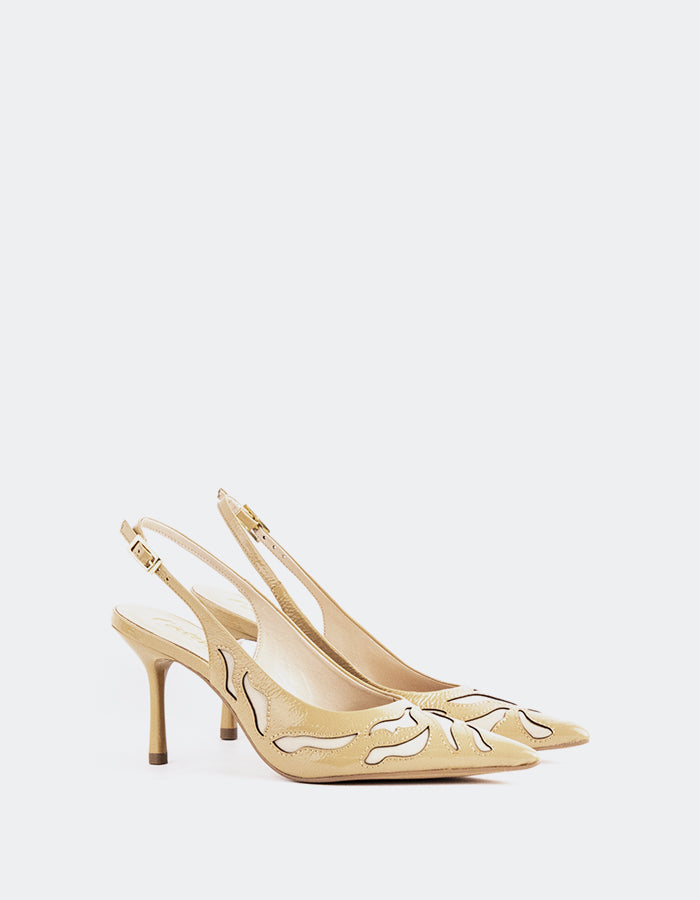 L'INTERVALLE Rhian Women's High-Heel Slingback Shoes Tan Naplack