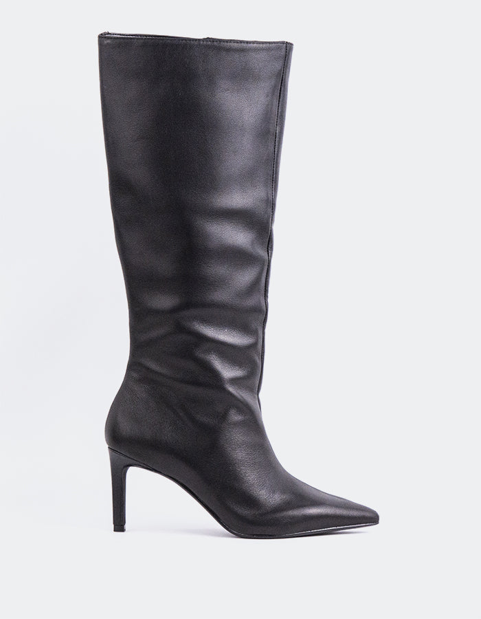 L'INTERVALLE Rhossili Bottes hautes à talons hauts pour femmes Noir