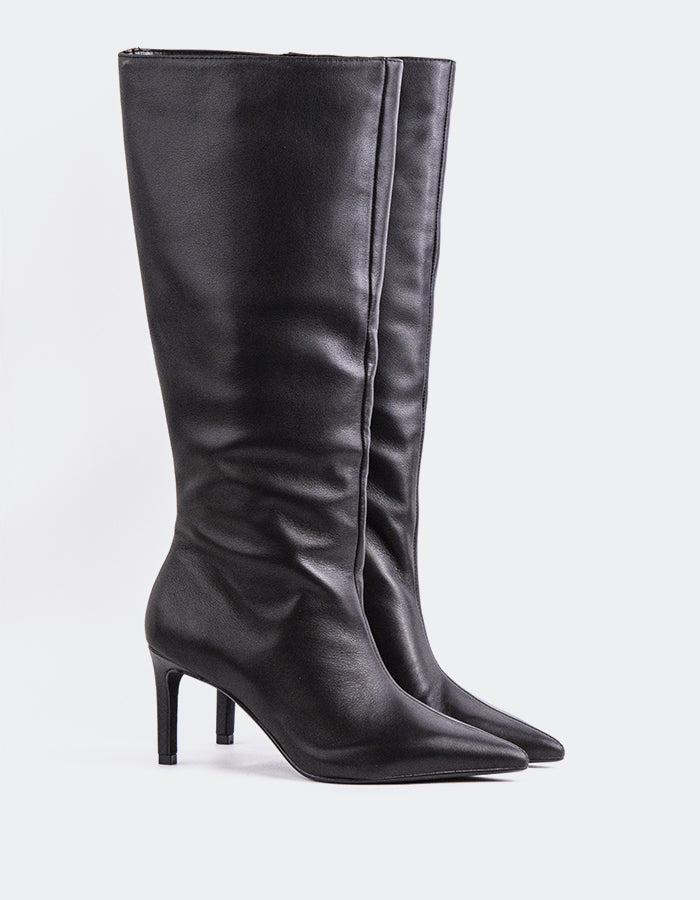 L'INTERVALLE Rhossili Bottes hautes à talons hauts pour femmes Noir