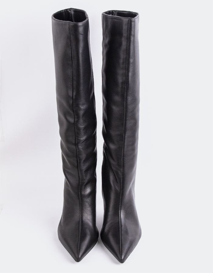 L'INTERVALLE Rhossili Bottes hautes à talons hauts pour femmes Noir