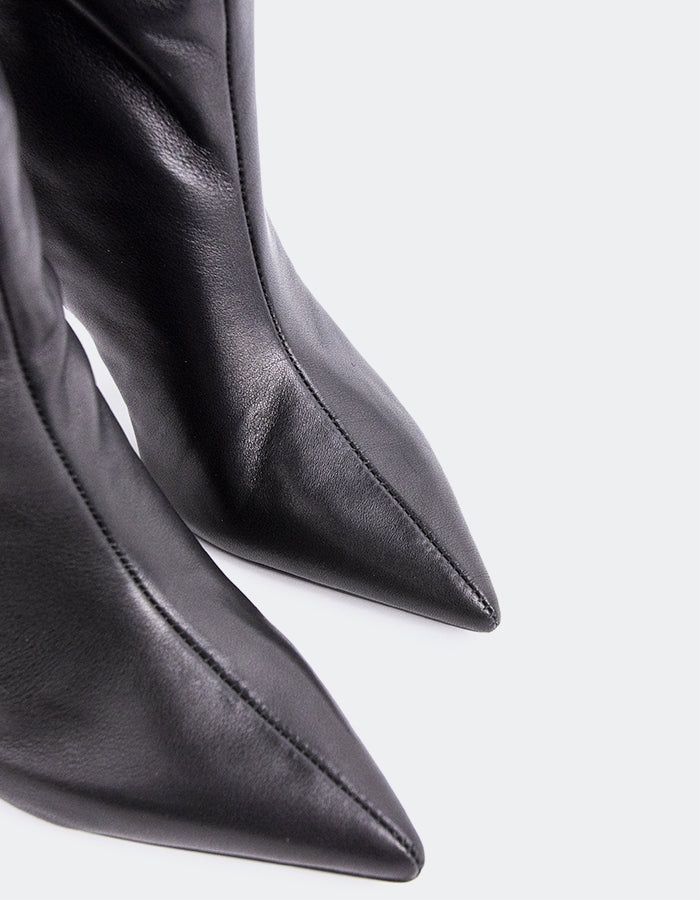 L'INTERVALLE Rhossili Bottes hautes à talons hauts pour femmes Noir