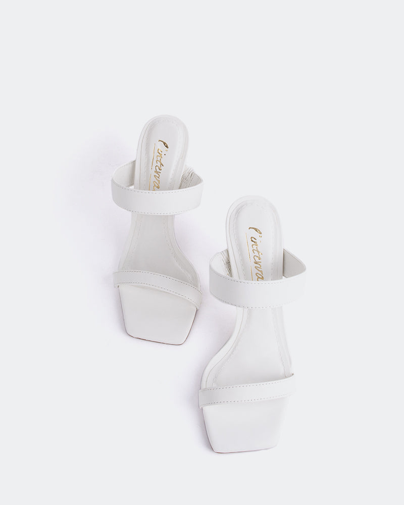 L'INTERVALLE Ricarda Women's Shoe High Heel Sandal White Leather