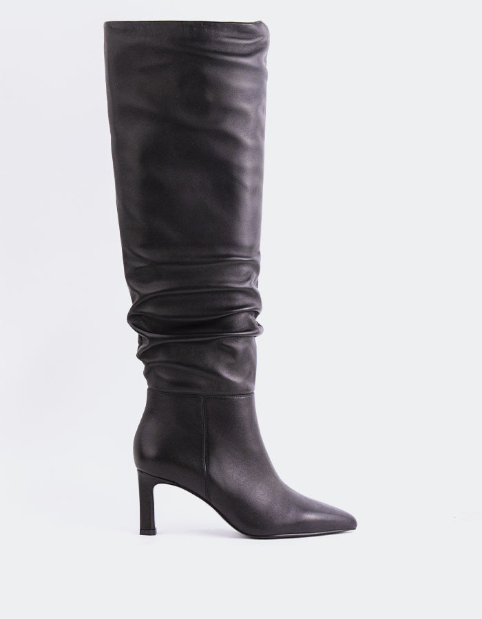 L'INTERVALLE Rigel Women's High-Heel Tall Boots Black Leather