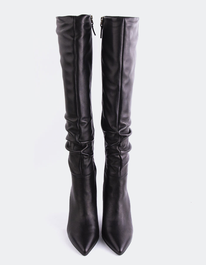 L'INTERVALLE Rigel Women's High-Heel Tall Boots Black Leather