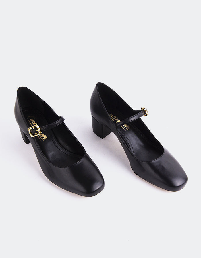 L'INTERVALLE Rosalba Chaussures pour femmes Mary Jane Noir Cuir