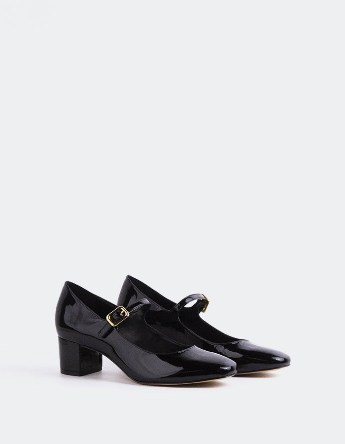 L'INTERVALLE Rosalba Chaussures pour femmes Mary Jane Noir Verni