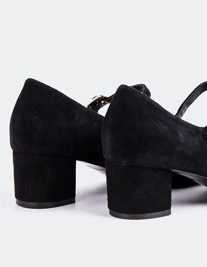 L'INTERVALLE Rosalba Chaussures pour femmes Mary Jane Noir Suède