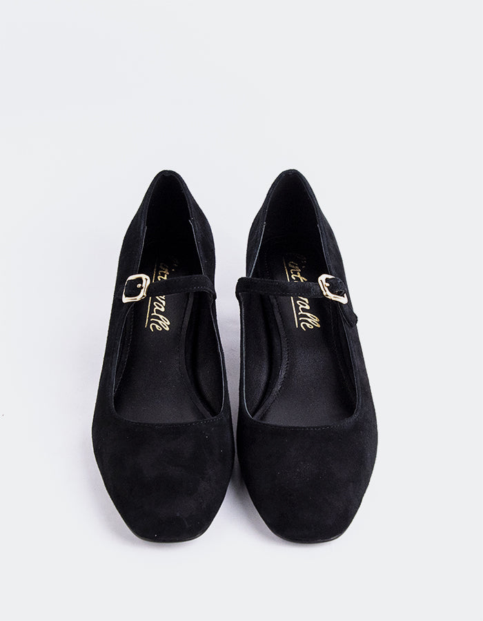 L'INTERVALLE Rosalba Chaussures pour femmes Mary Jane Noir Suède