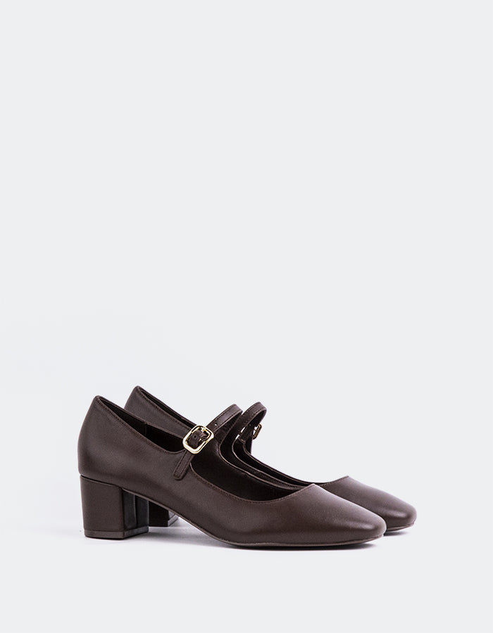 L'INTERVALLE Rosalba Chaussures pour femmes Mary Jane Brun