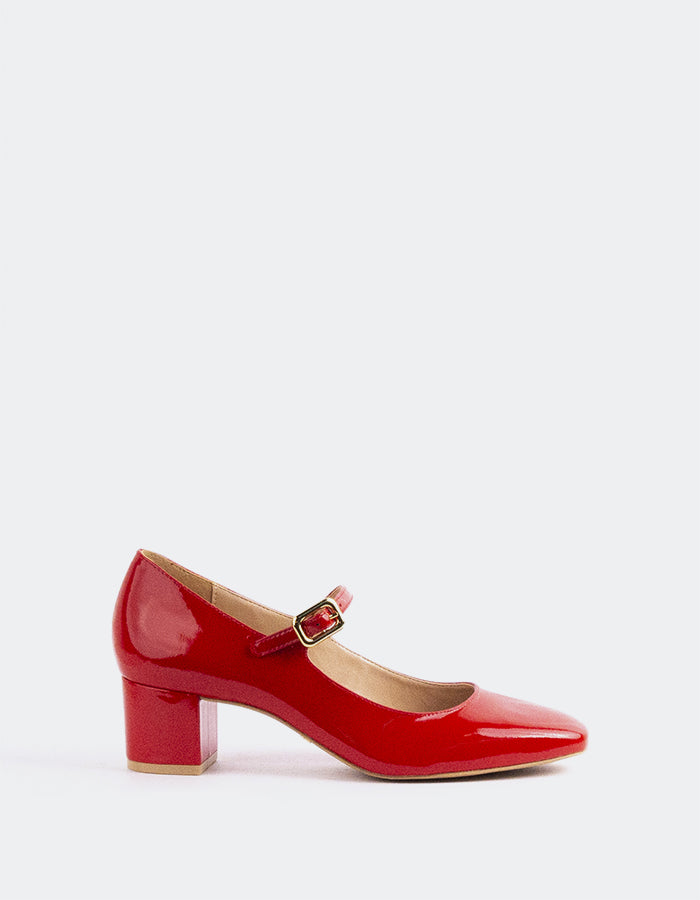 L'INTERVALLE Rosalba Chaussures pour femmes Mary Jane Rouge Verni