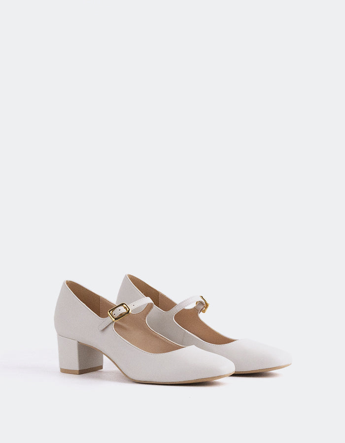 L'INTERVALLE Rosalba Chaussures Femme Mary Jane Cuir Blanc