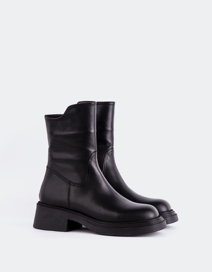 L'INTERVALLE Rosemère Women's Ankle Boots Black Leather
