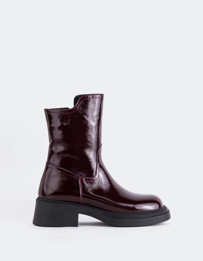L'INTERVALLE Rosemère Women's Ankle Boots Burgundy Naplack