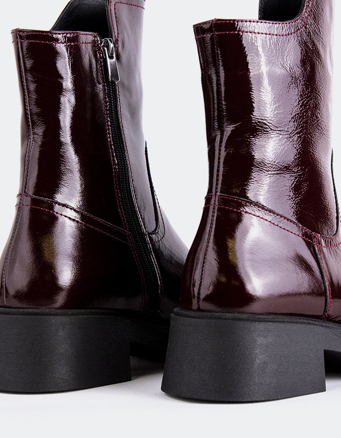 L'INTERVALLE Rosemère Women's Ankle Boots Burgundy Naplack
