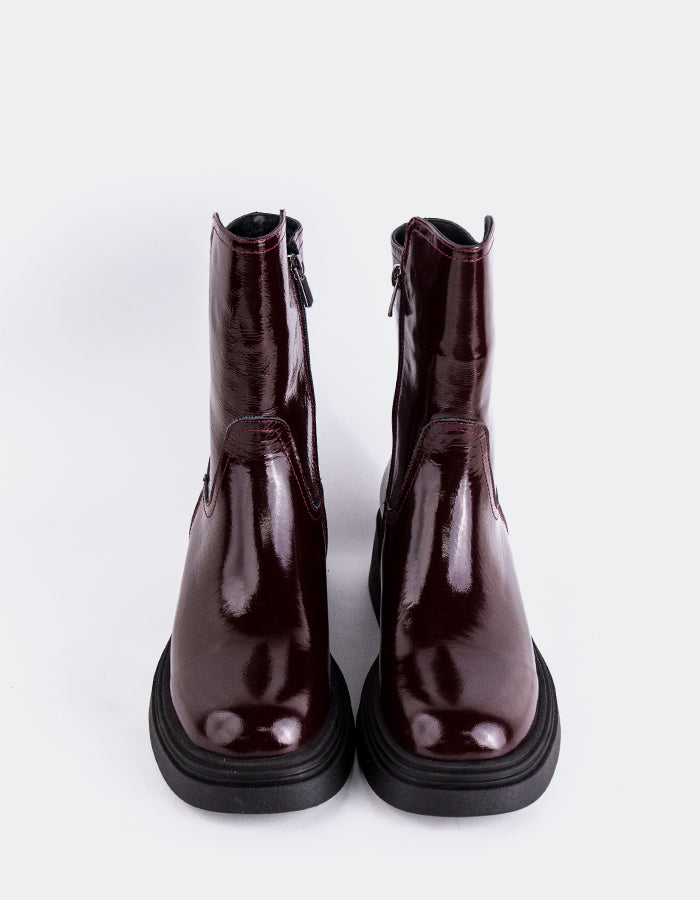 L'INTERVALLE Rosemère Women's Ankle Boots Burgundy Naplack