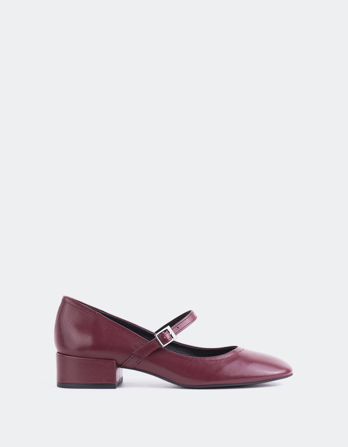 L'INTERVALLE Rosyth Women's Mary-Jane Shoes Burgundy Leather