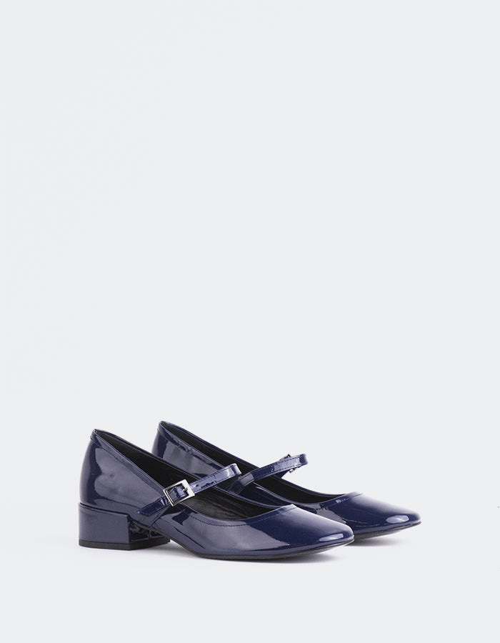 L'INTERVALLE Rosyth Women's Mary-Jane Shoes Navy Patent