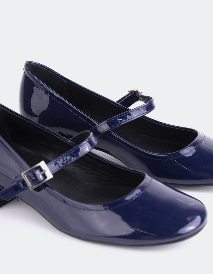 L'INTERVALLE Rosyth Women's Mary-Jane Shoes Navy Patent