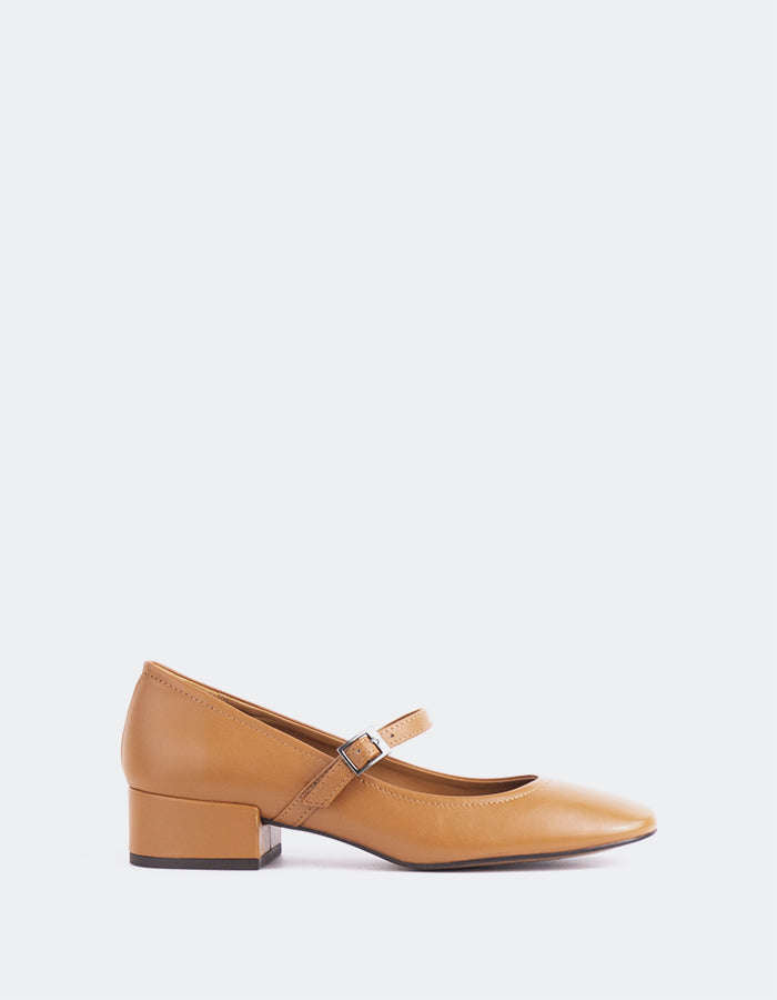 L'INTERVALLE Rosyth Chaussures Mary-Jane pour femme Ocre Cuir