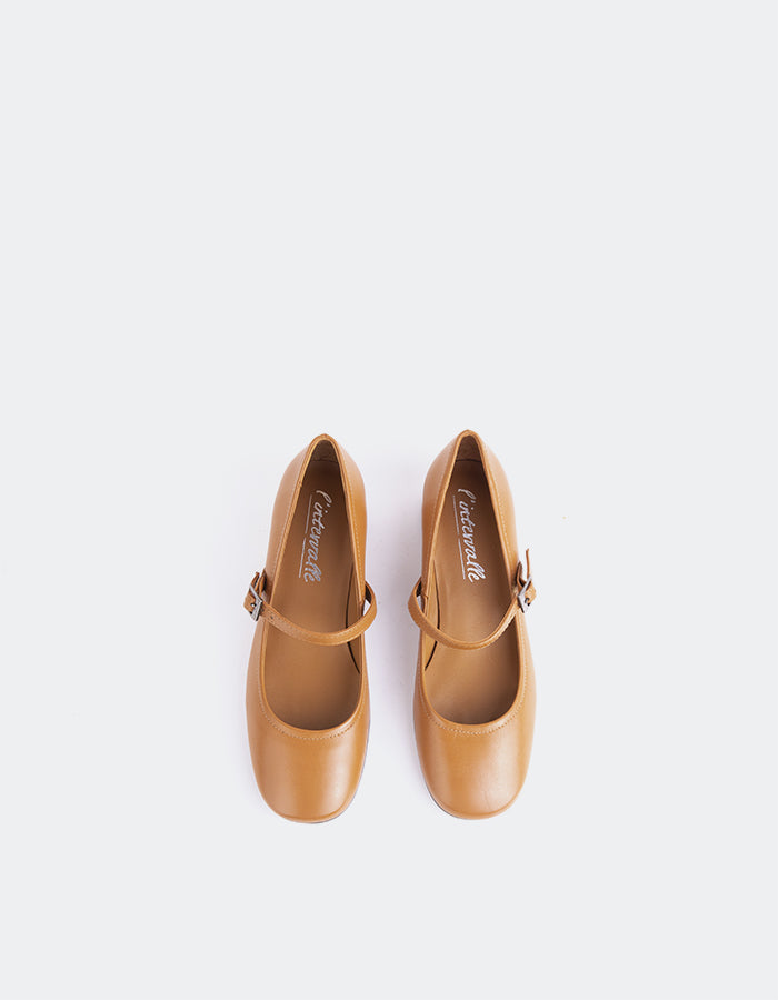 L'INTERVALLE Rosyth Chaussures Mary-Jane pour femme Ocre Cuir