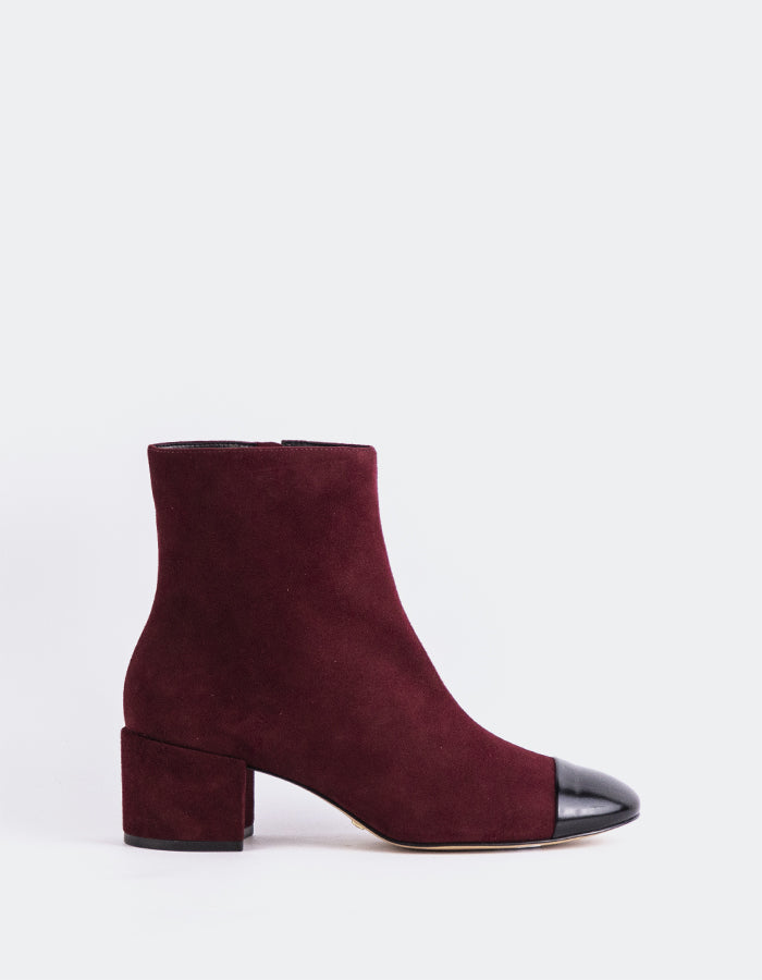 L'INTERVALLE Rosalie Women's Ankle Boots Burgundy Suede