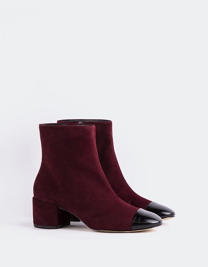 L'INTERVALLE Rosalie Women's Ankle Boots Burgundy Suede