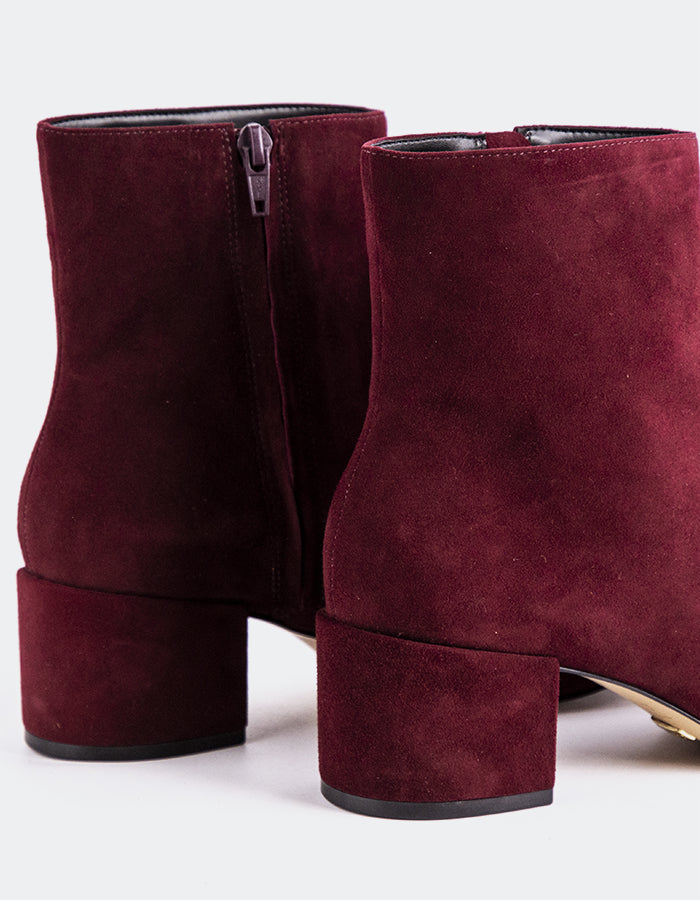 L'INTERVALLE Rosalie Women's Ankle Boots Burgundy Suede