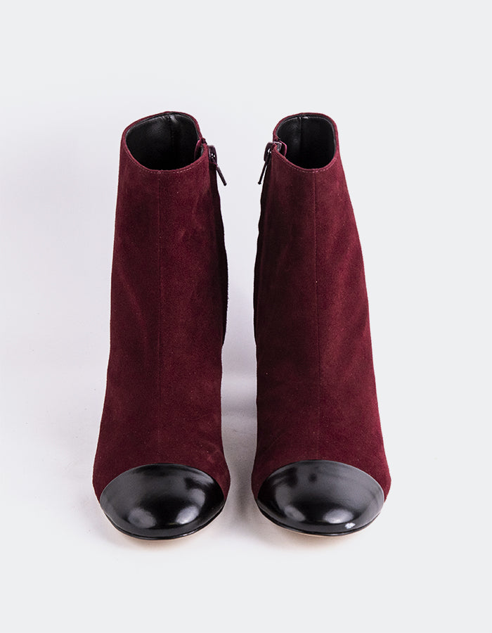 L'INTERVALLE Rosalie Women's Ankle Boots Burgundy Suede
