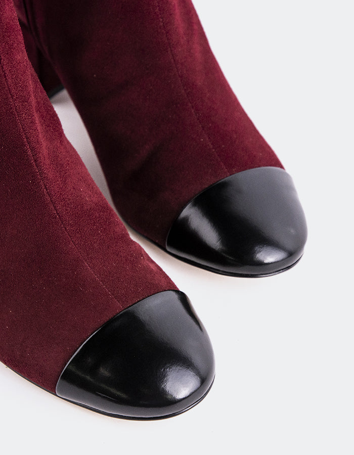 L'INTERVALLE Rosalie Women's Ankle Boots Burgundy Suede