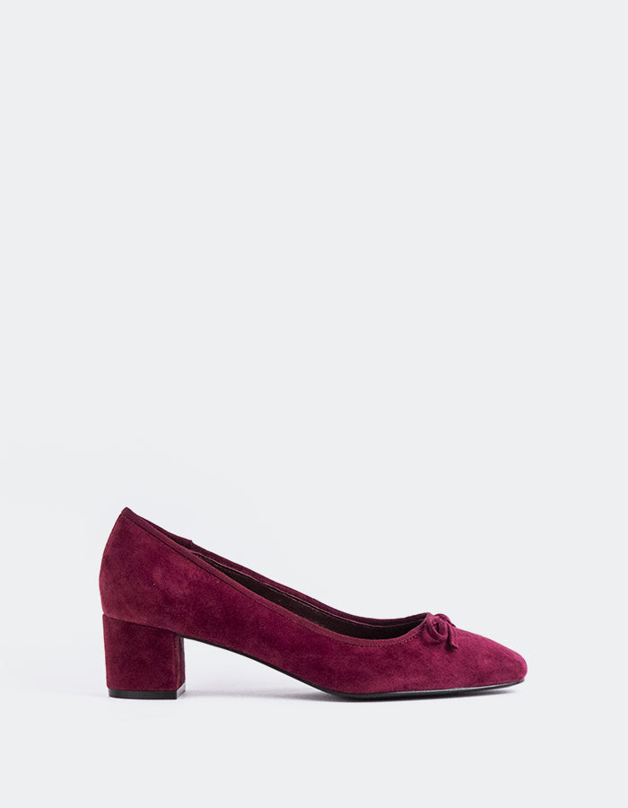 L'INTERVALLE Ruslan Women's Shoe Mid Heel Pumps Burgundy Suede