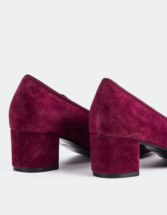 L'INTERVALLE Ruslan Women's Shoe Mid Heel Pumps Burgundy Suede