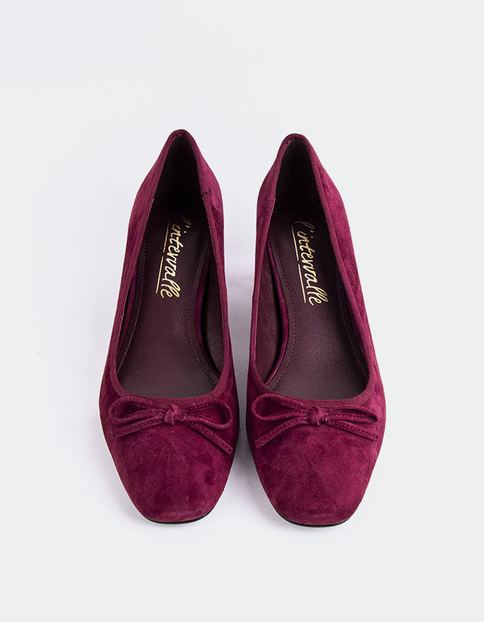 L'INTERVALLE Ruslan Women's Shoe Mid Heel Pumps Burgundy Suede