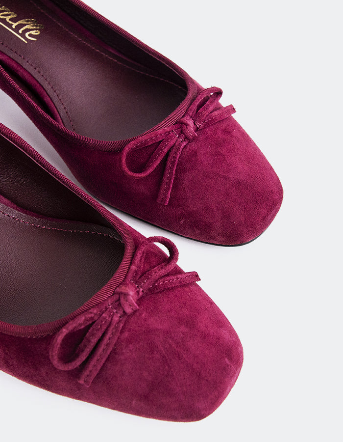 L'INTERVALLE Ruslan Women's Shoe Mid Heel Pumps Burgundy Suede