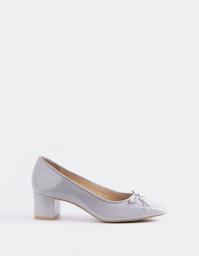 L'INTERVALLE Ruslan Women's Shoe Mid Heel Pumps Light Grey Leather

