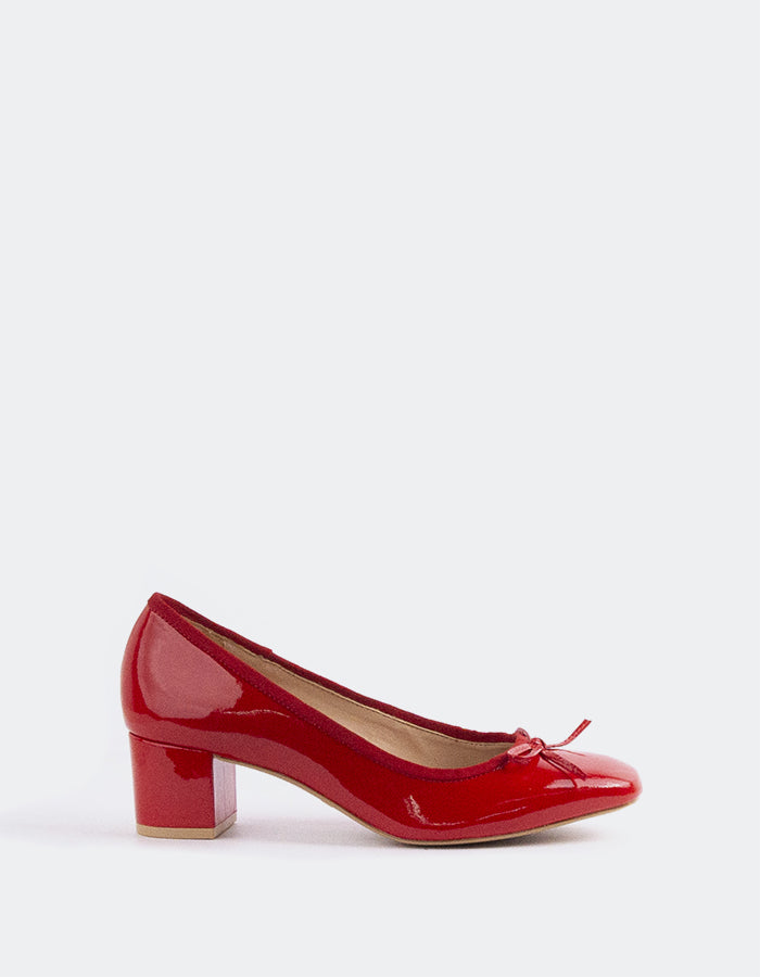 L'INTERVALLE Ruslan Women's Shoe Mid Heel Pumps Red Patent