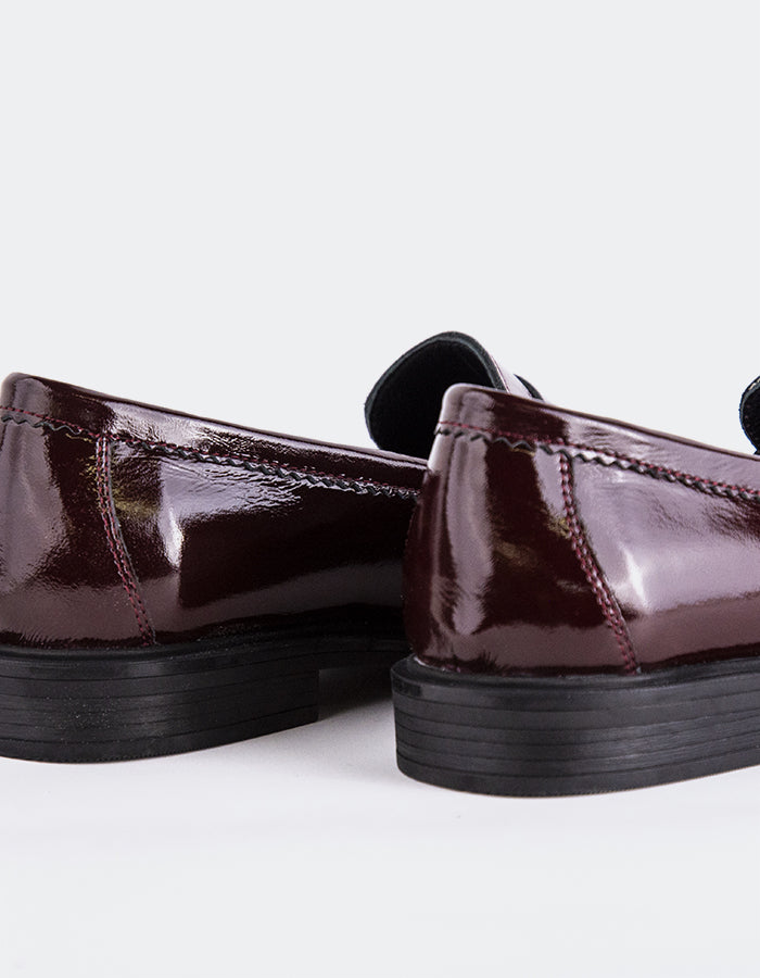 L'INTERVALLE Safiya Women's Penny Loafers Burgundy Patent