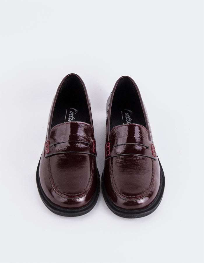 L'INTERVALLE Safiya Women's Penny Loafers Burgundy Patent