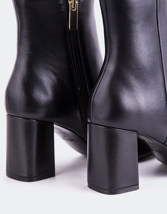 L'INTERVALLE Sarchi Bottes pour femmes en cuir Noir