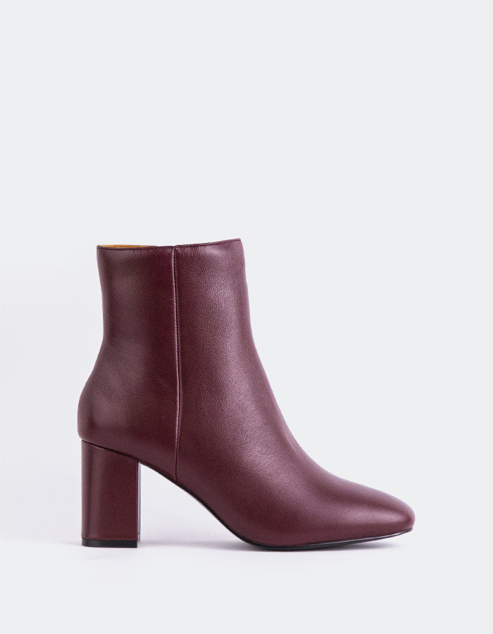 L'INTERVALLE Sarchi Women's Ankle Boots Burgundy Leather
