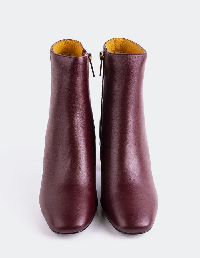 L'INTERVALLE Sarchi Women's Ankle Boots Burgundy Leather