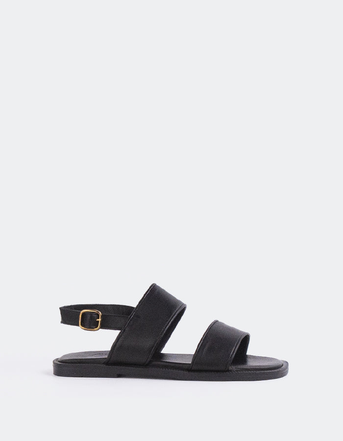 L'INTERVALLE Sauvestre Women's Slingback Sandal Black Leather