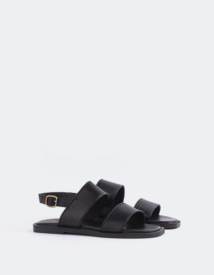 L'INTERVALLE Sauvestre Women's Slingback Sandal Black Leather