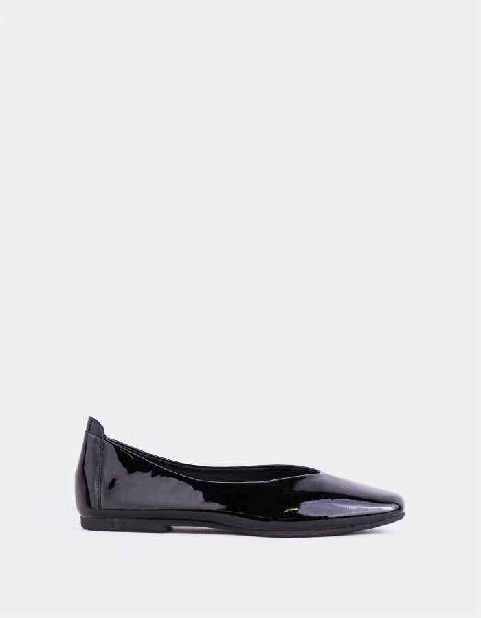 L'INTERVALLE Scot Women's Ballerina Flat Shoe Black Patent